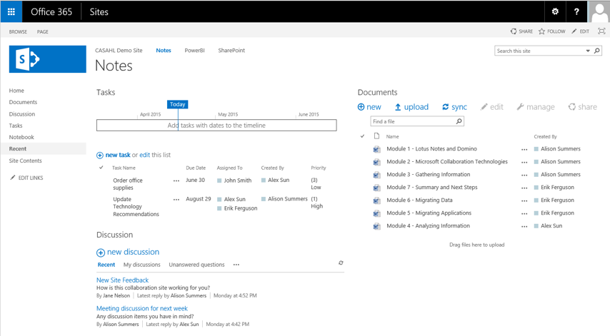 Notes-Domino Team Workspace in Office 365 after migrating Notes