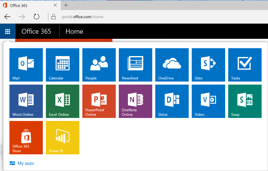 Office 365 Portal Page